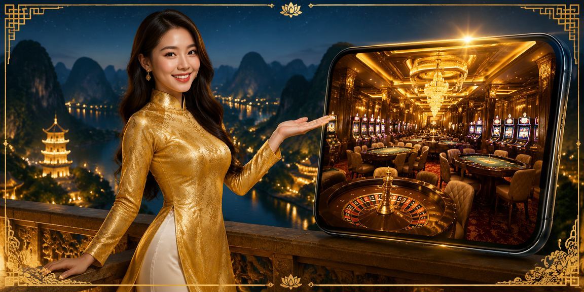 Người chơi Ninh Bình mặc áo dài nhận thưởng VIP và trải nghiệm casino trực tuyến